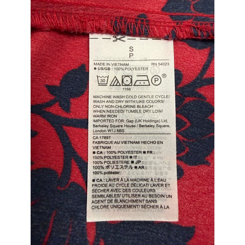 Gap Red Navy Floral Cami Tank Top Feminine Romantic Date Night Small - Picture 4 of 5